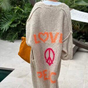SALE: NWT LOVE AND PEACE CABLE KNIT  DUSTER